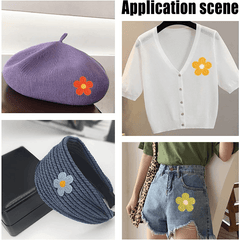 5pcs Embroidery Flowers Patches Sew On Appliques DIY Hair Clip Decor Supplies
