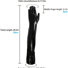 Long Leather Gloves Stretchy Adult Size