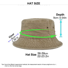 Unisex Fishing Denim Bucket Hat Vintage Washed Sun Protection