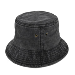 Unisex Fishing Denim Bucket Hat Vintage Washed Sun Protection