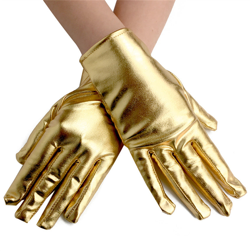 Women Short Bridal Wedding Gloves Cosplay Props Party Leather Gloves