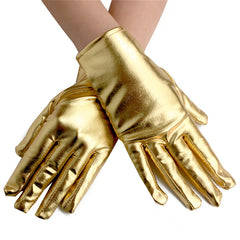 Women Short Bridal Wedding Gloves Cosplay Props Party Leather Gloves