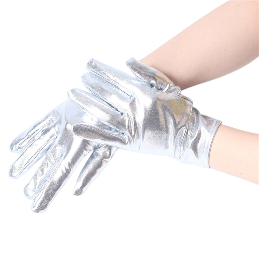 Women Short Bridal Wedding Gloves Cosplay Props Party Leather Gloves