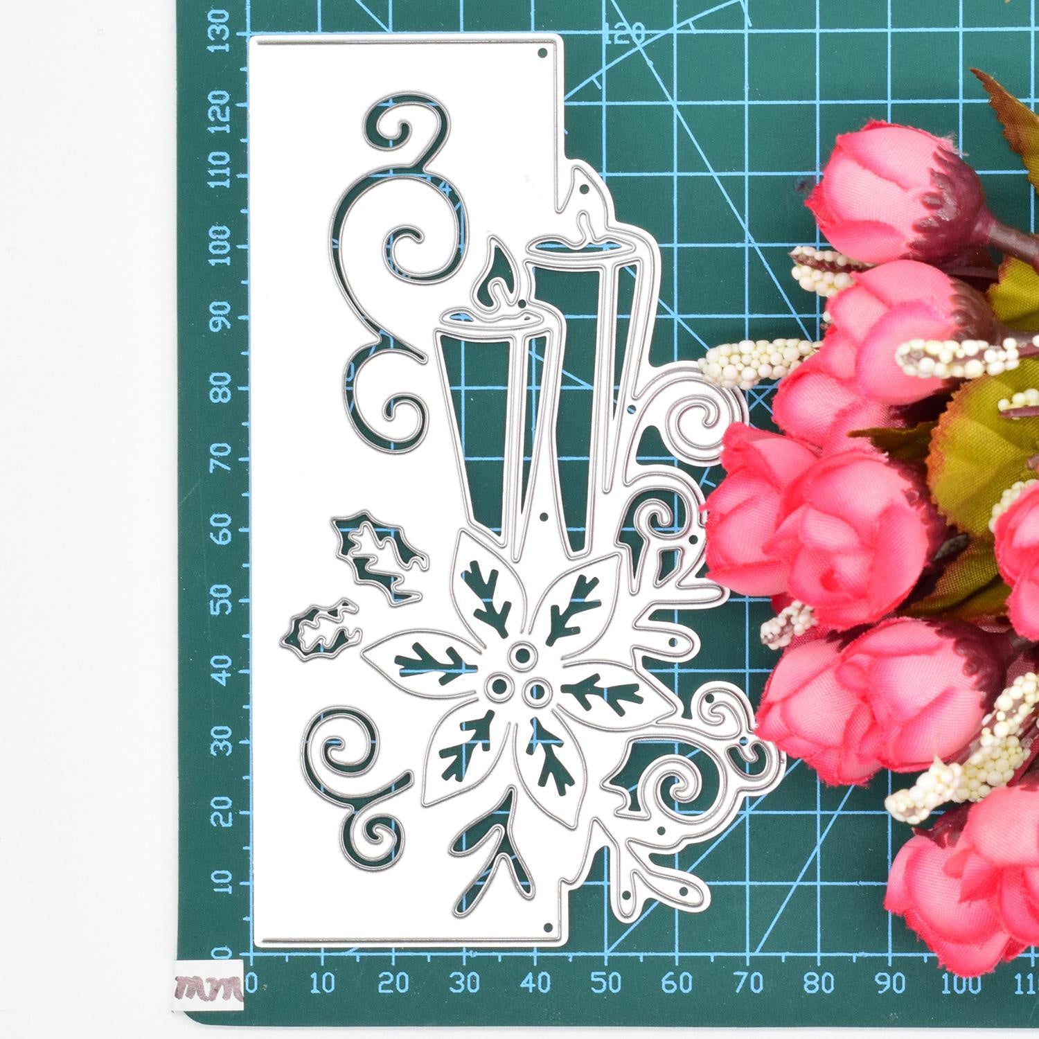 Flower Candle Edge Die Cut Stencil Template for DIY Scrapbooking Embossing