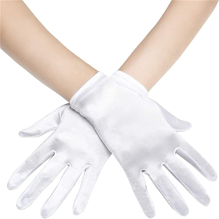 Women Short Bridal Wedding Gloves Cosplay Props Party Terylene Gloves