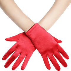 Women Short Bridal Wedding Gloves Cosplay Props Party Terylene Gloves