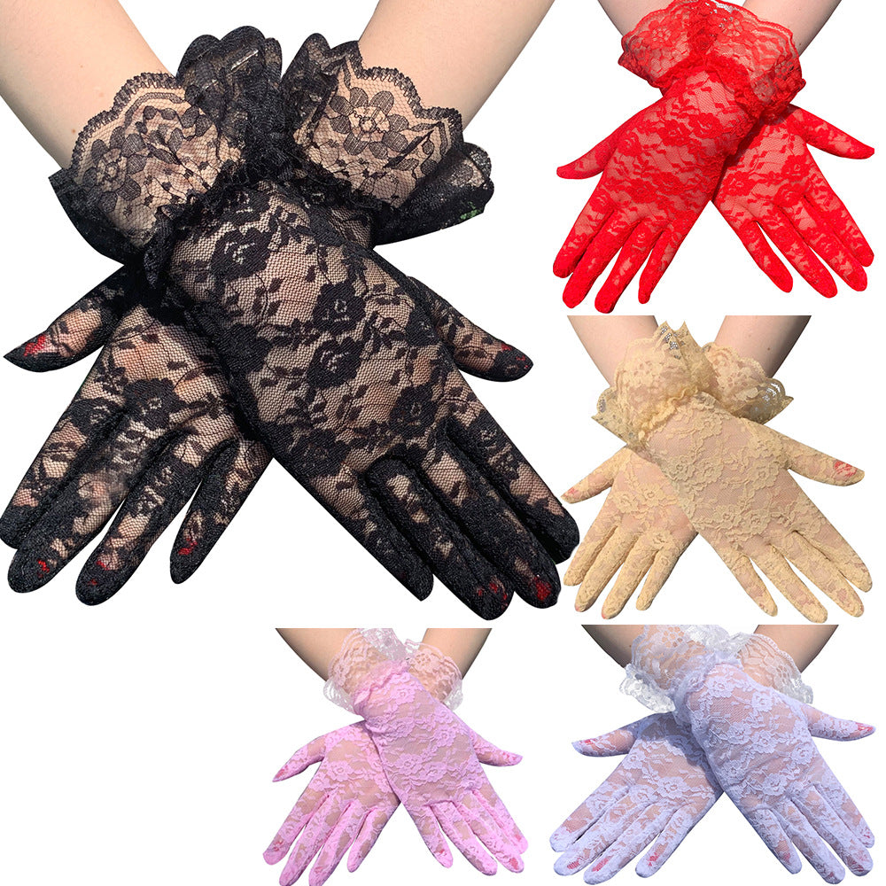 Ladies Lace Gloves Short Gloves for Wedding Prom
