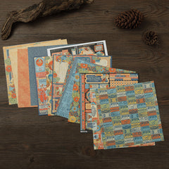 Retro Fantasy Plaid Paper 15 Sheets DIY Decoration Tools