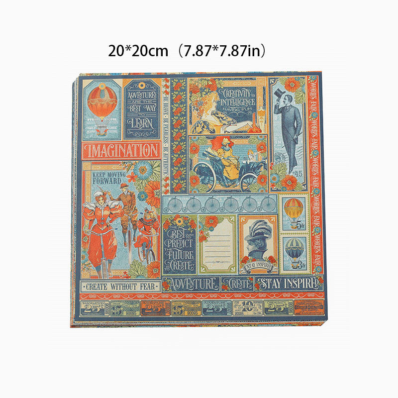 Retro Fantasy Plaid Paper 15 Sheets DIY Decoration Tools