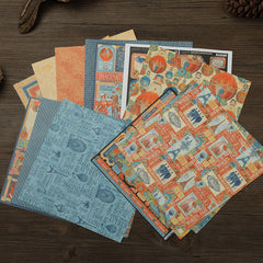 Retro Fantasy Plaid Paper 15 Sheets DIY Decoration Tools