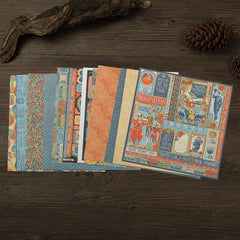 Retro Fantasy Plaid Paper 15 Sheets DIY Decoration Tools