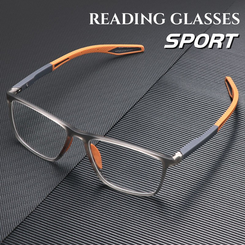 TR90 Sport Reading Glasses - Men's Anti Light Presbyopia Eyeglasses