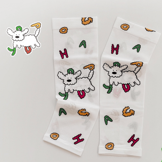 Baby Kids Girls Cartoon UV Protection Arm Ice Silk Sleeves Summer Clothes