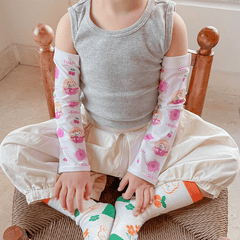 Baby Kids Girls Cartoon UV Protection Arm Ice Silk Sleeves Summer Clothes