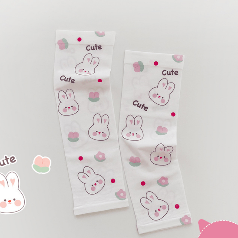 Baby Kids Girls Cartoon UV Protection Arm Ice Silk Sleeves Summer Clothes