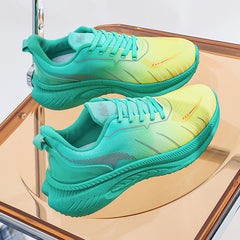 Ombre Lace Up Running Sports Shoes Thick Sole Anti slip Walking Shoes
