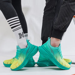 Ombre Lace Up Running Sports Shoes Thick Sole Anti slip Walking Shoes