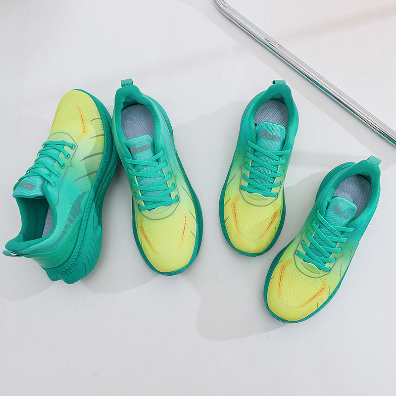 Ombre Lace Up Running Sports Shoes Thick Sole Anti slip Walking Shoes