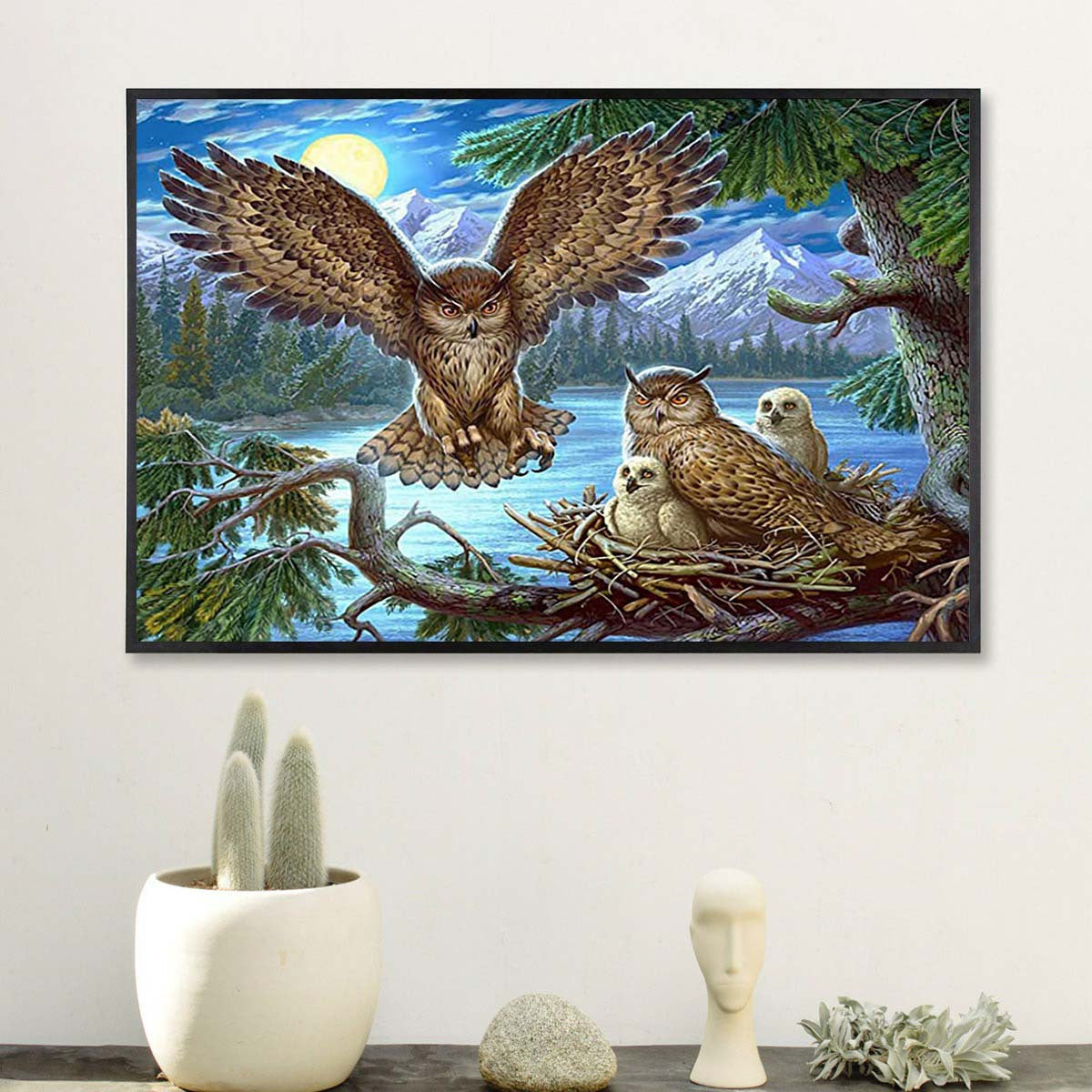 5D Owl Diamond Painting Kit for Adults - DIY Home Wall Decor 30x20cm