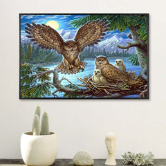5D Owl Diamond Painting Kit for Adults - DIY Home Wall Decor 30x20cm