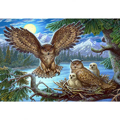 5D Owl Diamond Painting Kit for Adults - DIY Home Wall Decor 30x20cm