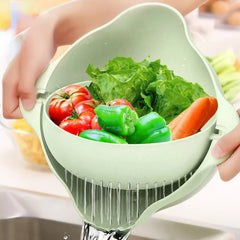 Double Layer Plastic Kitchen Drain Basket for Vegetables and Fruits
