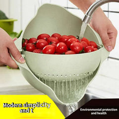 Double Layer Plastic Kitchen Drain Basket for Vegetables and Fruits