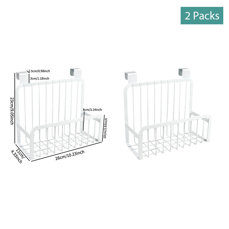 2pcs Hanging Basket Over Door Kitchen Storage Organizer Trash Can Wall Mount