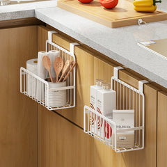2pcs Hanging Basket Over Door Kitchen Storage Organizer Trash Can Wall Mount