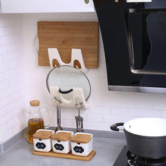 Adjustable Wall Mount Pot Lid Holder Organizer Kitchen Storage Rack