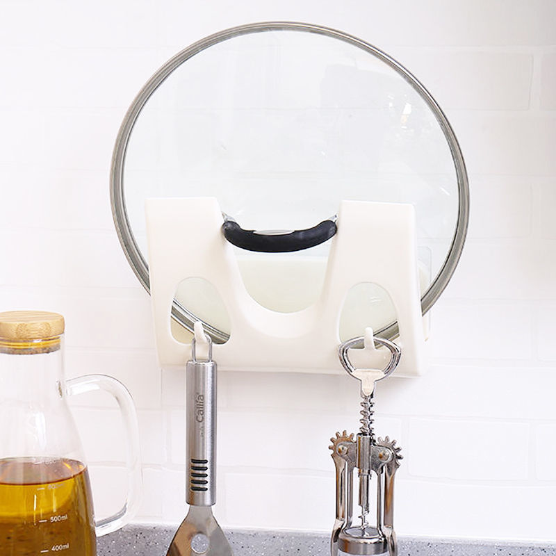 Adjustable Wall Mount Pot Lid Holder Organizer Kitchen Storage Rack