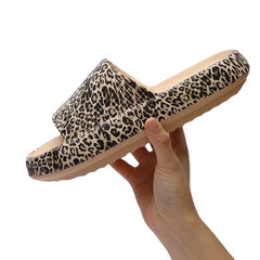 Leopard Print Lightweight Non Slip Open Toe Slides
