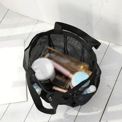 Convenient Hanging Shower Tote Bag with 9 Pockets for Toiletries and Makeup