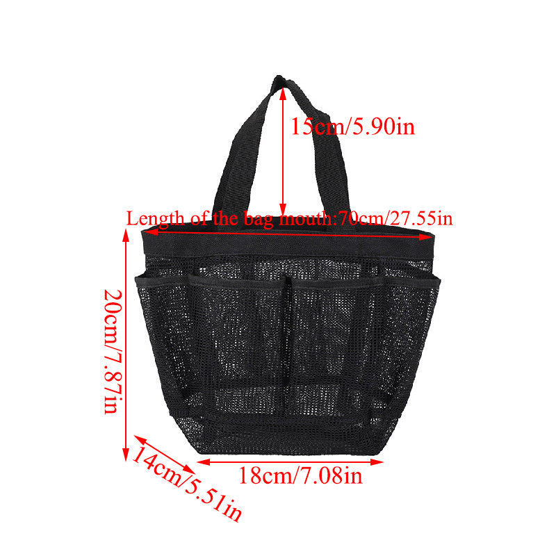Convenient Hanging Shower Tote Bag with 9 Pockets for Toiletries and Makeup