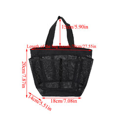 Convenient Hanging Shower Tote Bag with 9 Pockets for Toiletries and Makeup
