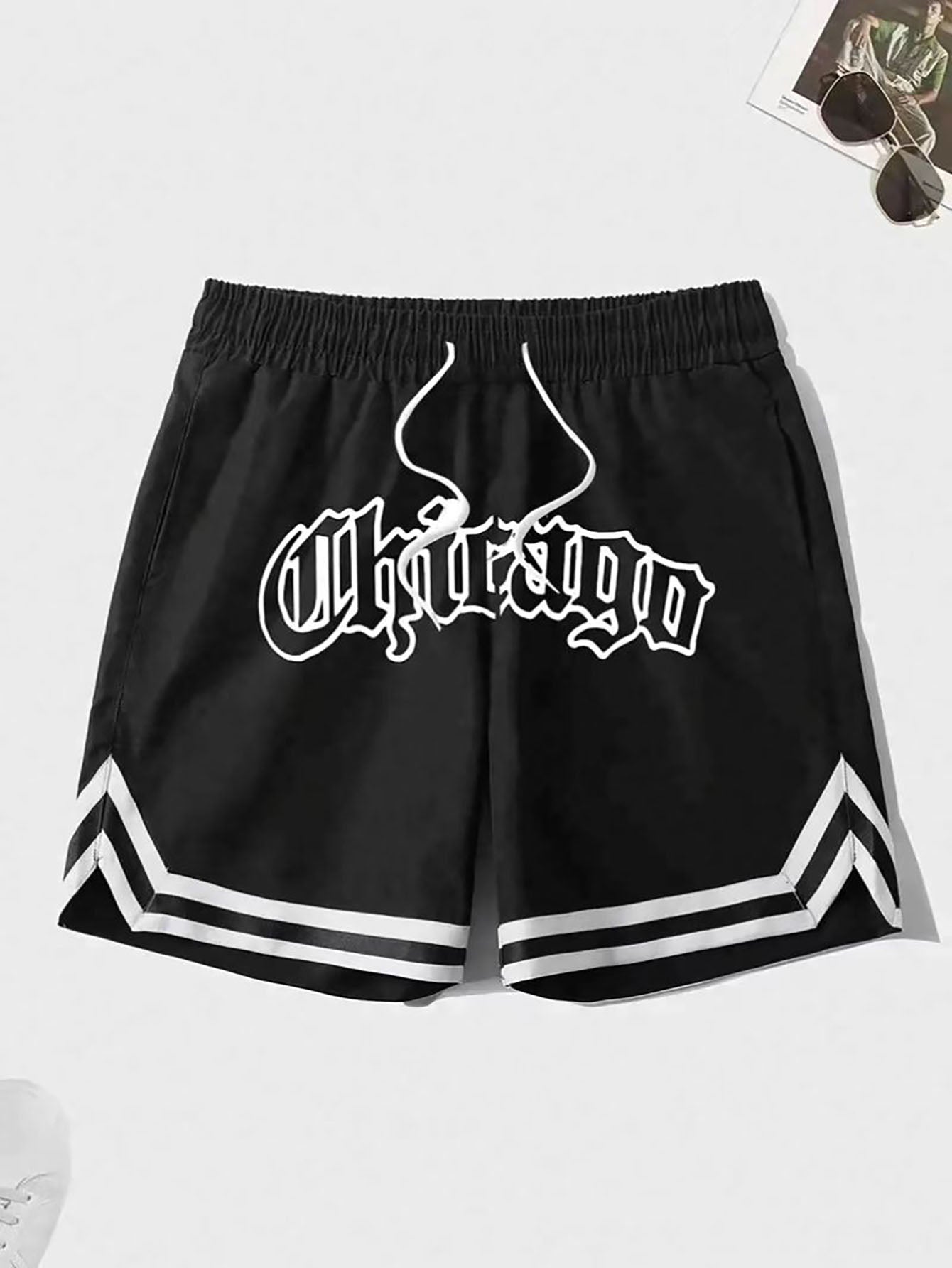 Chicago Men's Running Shorts Quick Dry Sports Athletic with Pockets