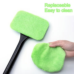 Car Window Cleaning Brush Kit with Long Handle Brush and Interior Wiper