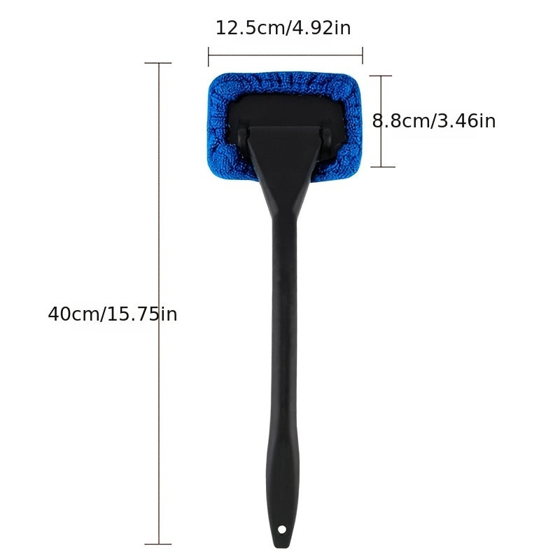 Car Window Cleaning Brush Kit with Long Handle Brush and Interior Wiper