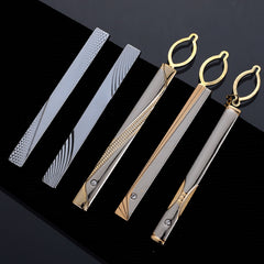 Men's Copper Tie Clip with Chain Tie Accessories