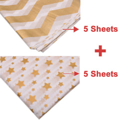 10 Sheets Golden Silvery Wrapping Paper 20x26inch