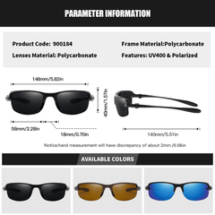 RoyalHot Polarized Half Frame Sports Sunglasses Vintage Mixed Sun Glasses