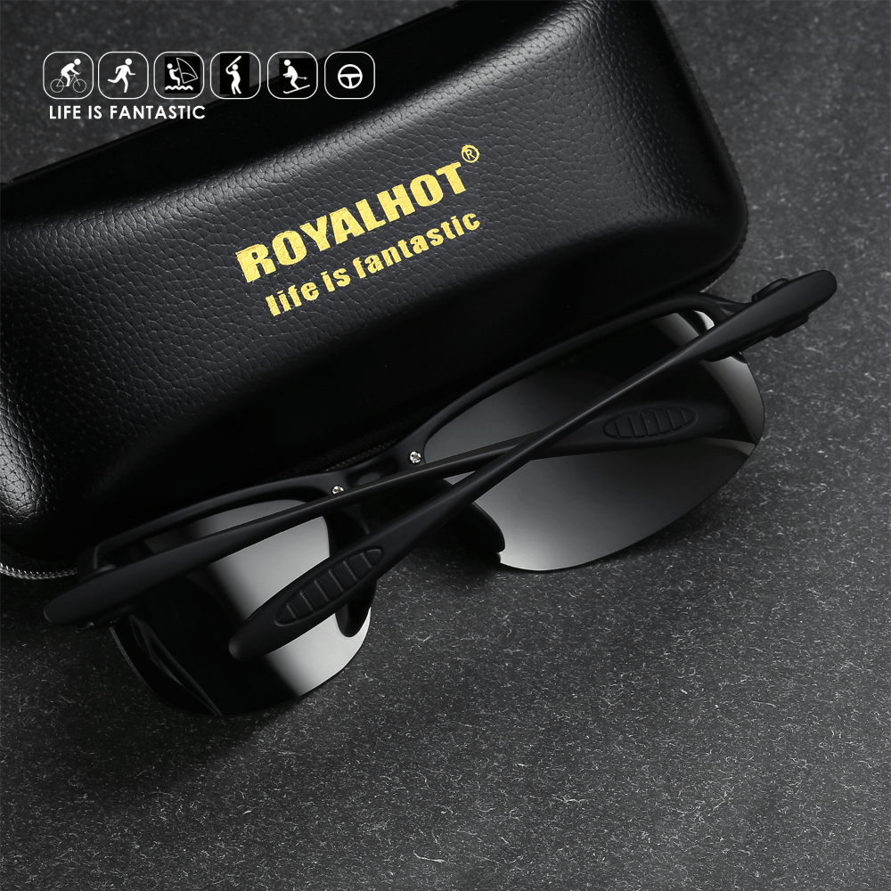 RoyalHot Polarized Half Frame Sports Sunglasses Vintage Mixed Sun Glasses
