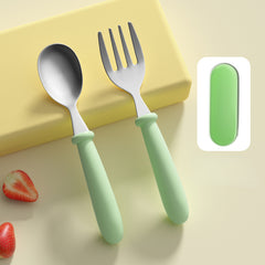 Kids Portable Stainless Steel Spoon Fork for On the Go Meals