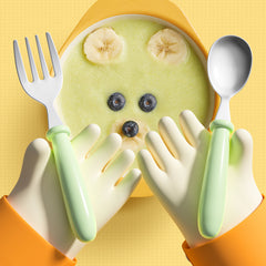 Kids Portable Stainless Steel Spoon Fork for On the Go Meals
