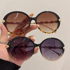 Large Oval Sunglasses Casual Gradient Charm Glasses UV400
