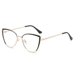 Cat Eye Anti Light Glasses For Women Men Students Metal Frame