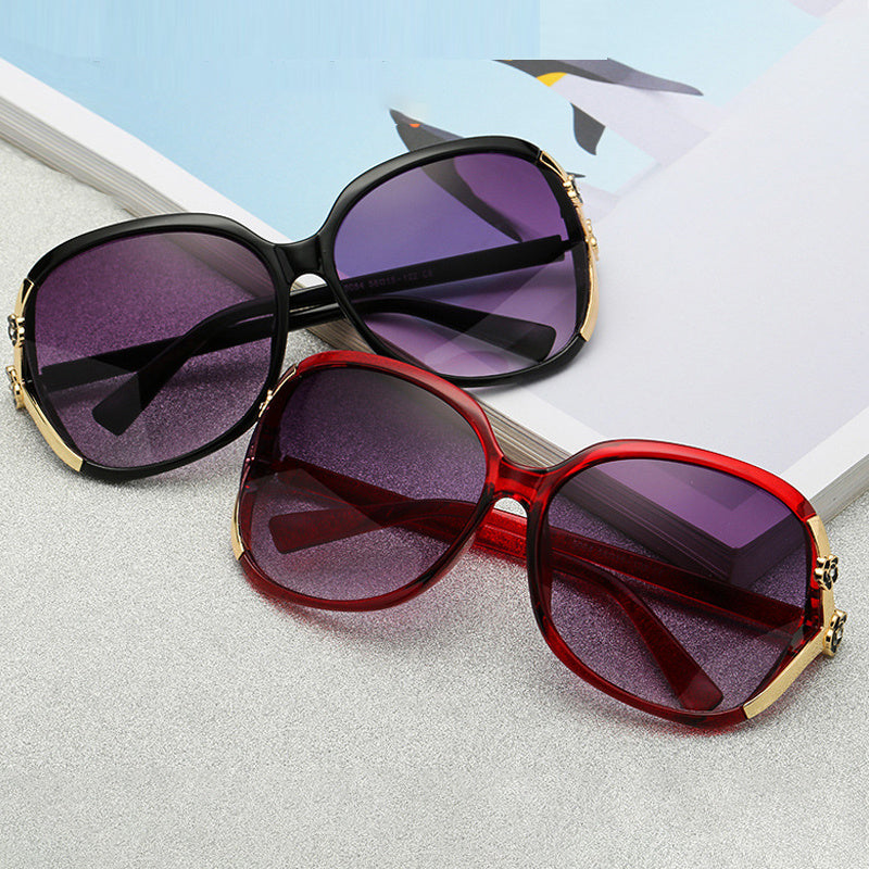 Polarized Camellia Sunglasses Gradient Hollow Glasses UV400