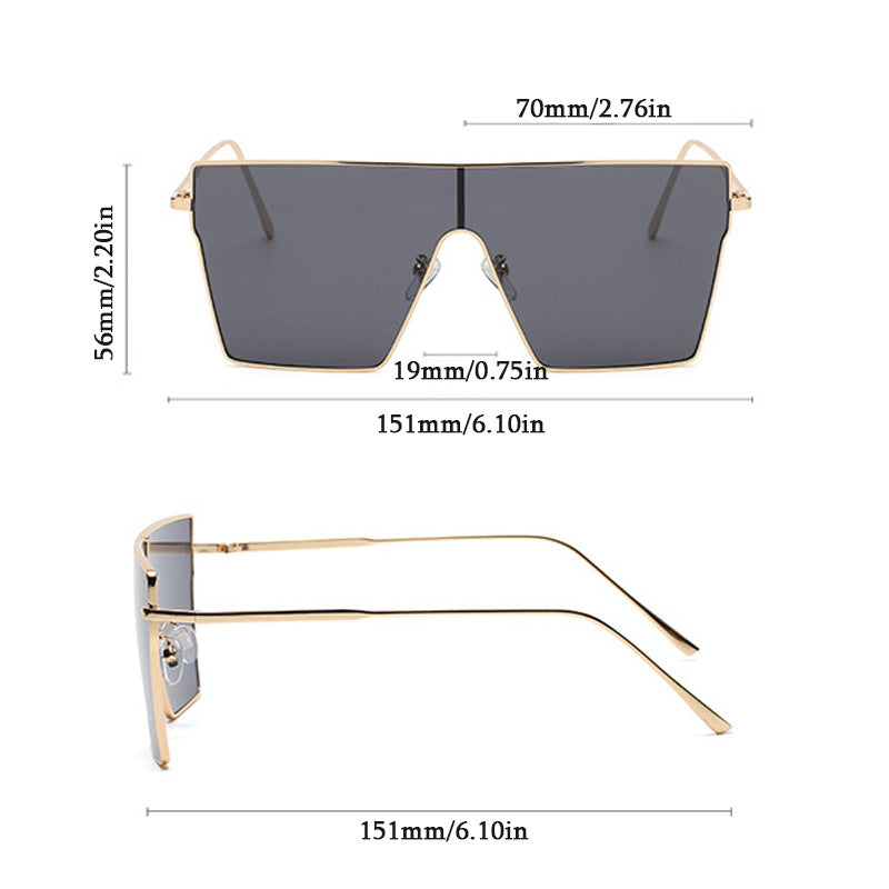 Y2K Large Gradient Metal Sunglasses UV400