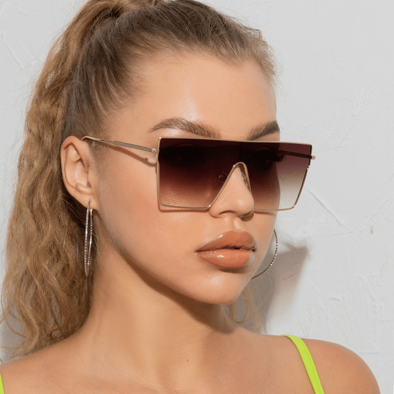 Y2K Large Gradient Metal Sunglasses UV400