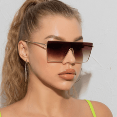 Y2K Large Gradient Metal Sunglasses UV400
